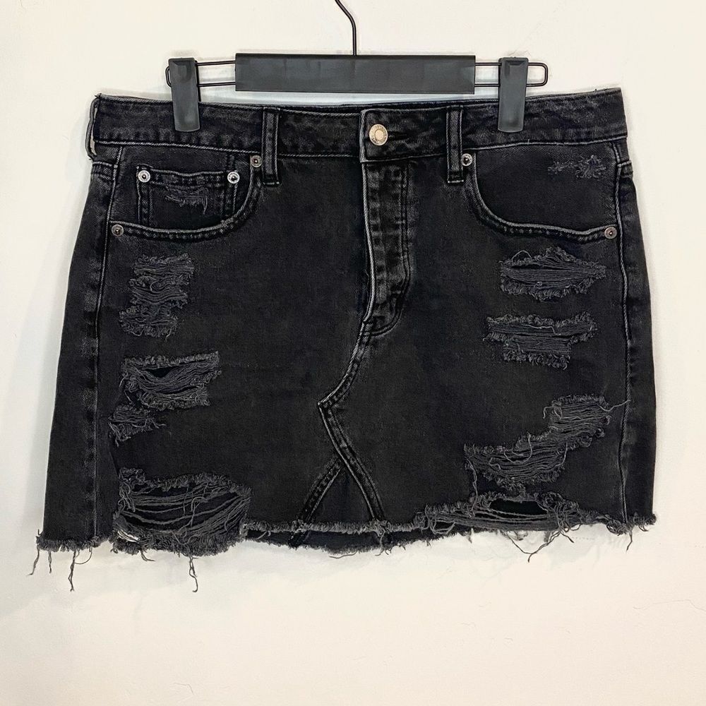 American Eagle Black Jean Skirt